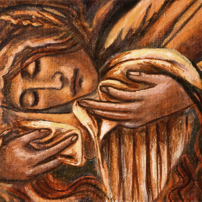 Maria Magdalena - fragment Piety - obraz akrylowy na desce, ArsKinga - Kinga Pawełska